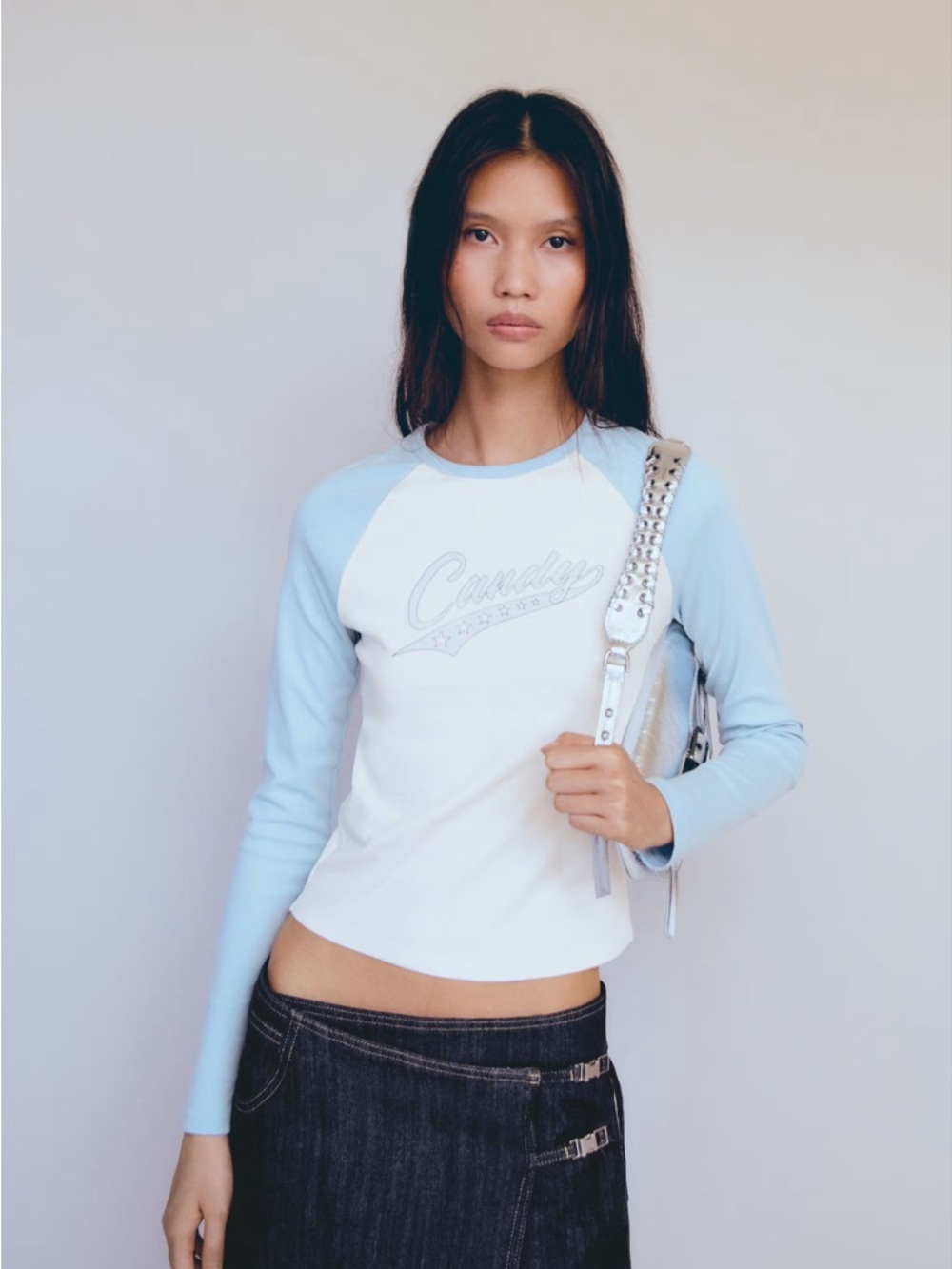 Mango long sleeved t-shirt with message NWT